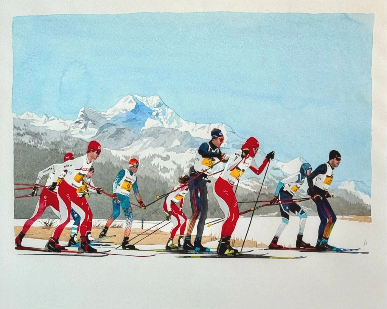 Ski Marathon. Close pack